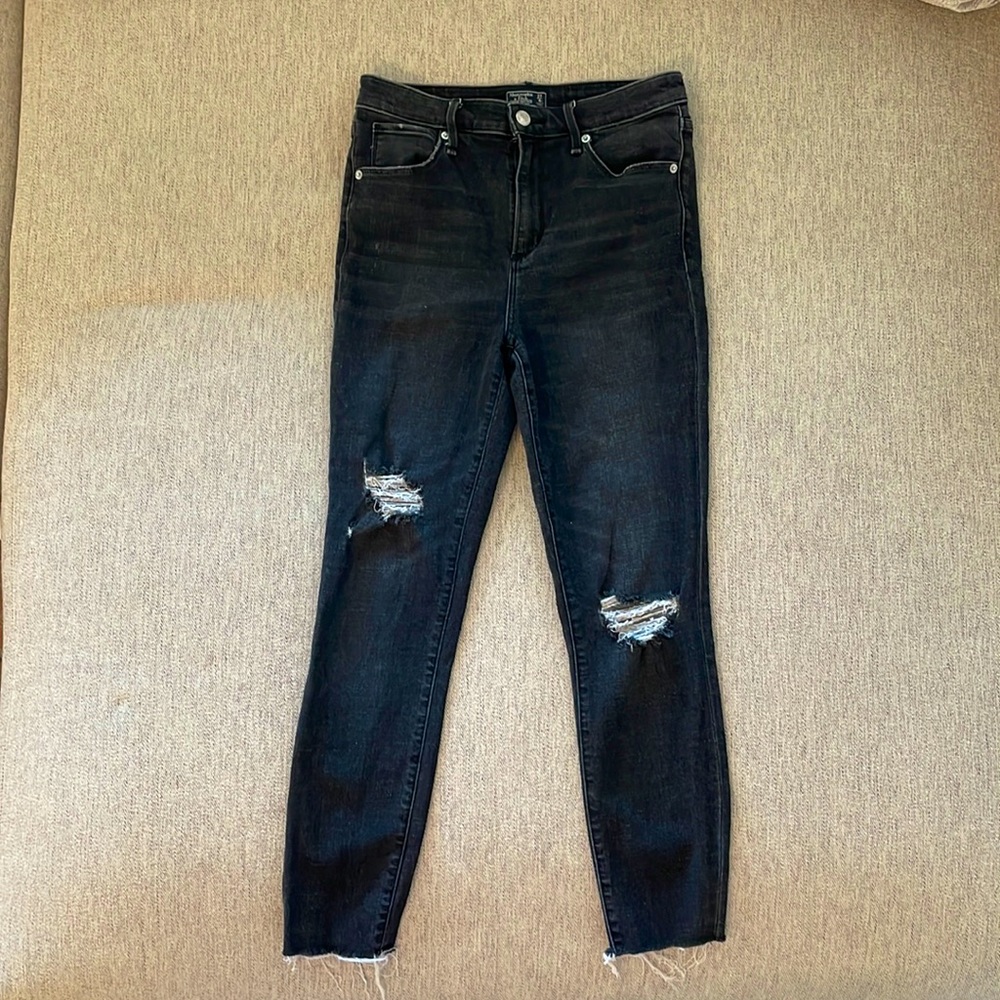 Abercrombie and Fitch Distressed Black Jeans